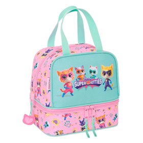 Lunchbox SuperKitties Pink Turquoise 20 x 20 x 15 cm