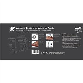 Wooden Ham Stand TM Home 20 x 54 cm