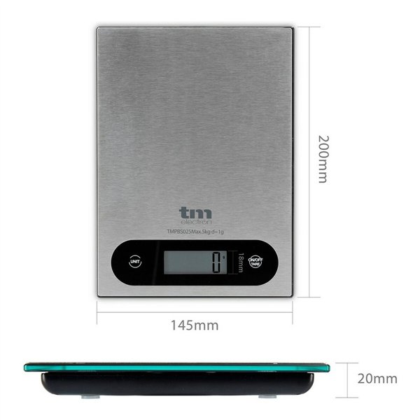kitchen scale TM Electron Grey 5 kg