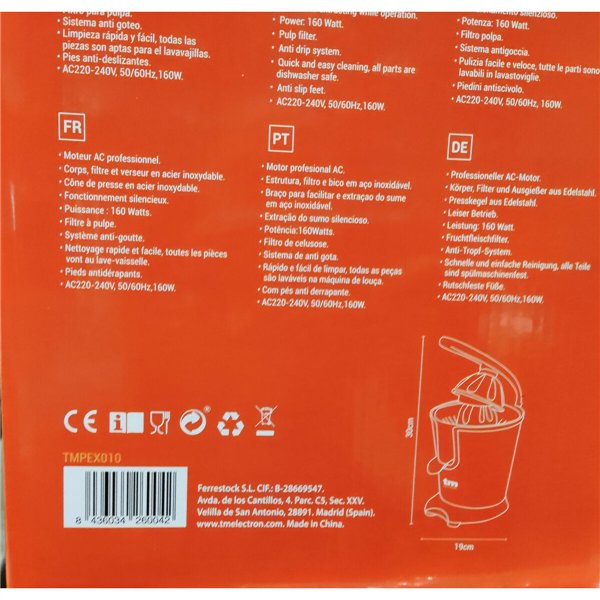 Electric Juicer TM Electron Stainless steel 160 W