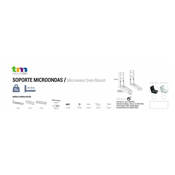 Microwave support TM Electron Black 35 kg