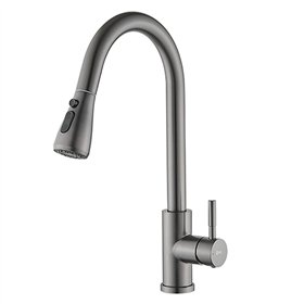 Mixer Tap Fontastock Grey Stainless steel Ceramic C-shaped