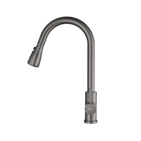 Mixer Tap Fontastock Grey Stainless steel Ceramic C-shaped
