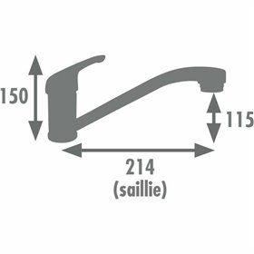 Kitchen Tap Rousseau SUN NF Grey Silver