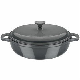 Casserole with lid GSW Grey 36 x 14 x 36 cm Cast Iron Ø 30 cm