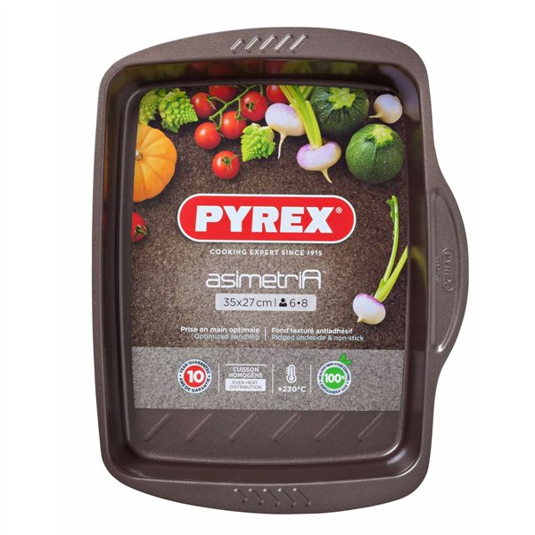 Non-Stick oven Tray Pyrex Brown Black Metal Steel