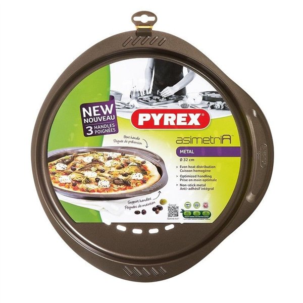 Pizza Mould Pyrex Brown Black Metal
