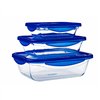 Food Preservation Container Pyrex Blue Transparent Rectangular 800 ml