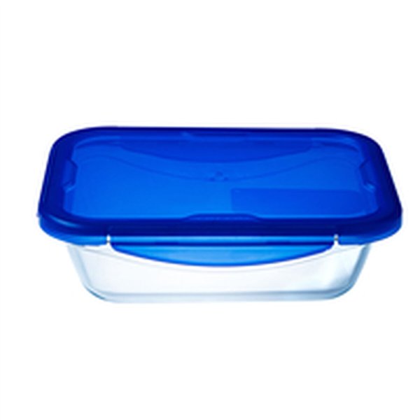 Food Preservation Container Pyrex Blue Transparent Rectangular