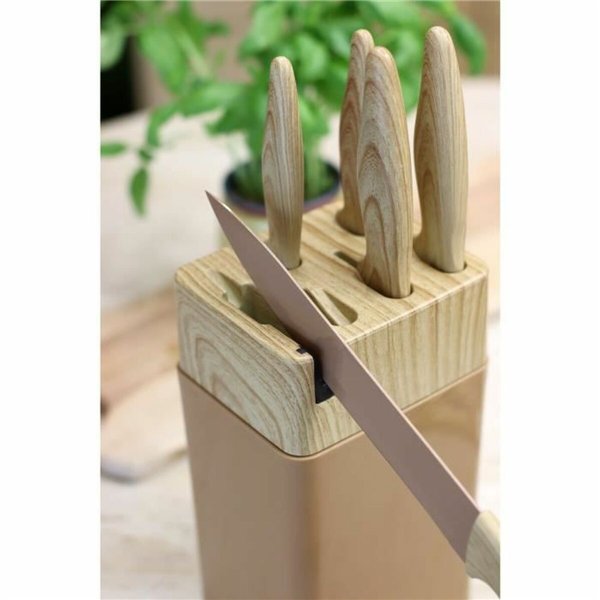 Knife Set Menastyl Brown polypropylene 6 Pieces (6 Units)