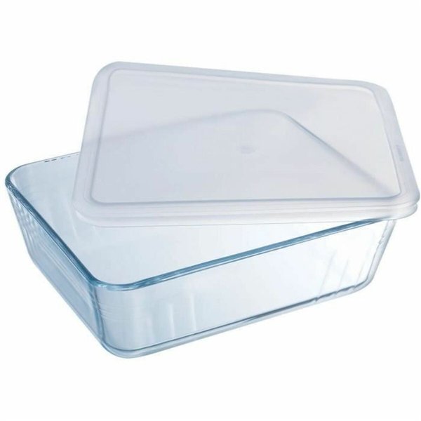 Food Preservation Container Pyrex White Black Transparent Clear Rectangular