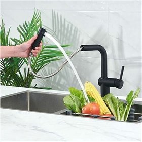 Mixer Tap Edouard Rousseau SQUARE Black Stainless steel C-shaped