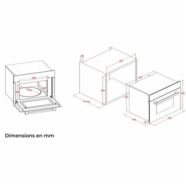 Built-in microwave Continental Edison CEMO34CEB3 Black 1450 W 34 L