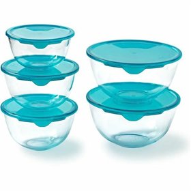 Set of lunch boxes Pyrex Transparent Turquoise 5 Pieces