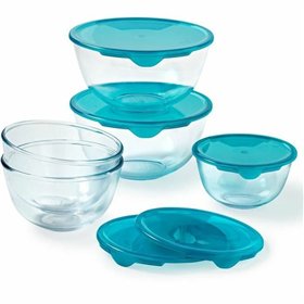 Set of lunch boxes Pyrex Transparent Turquoise 5 Pieces