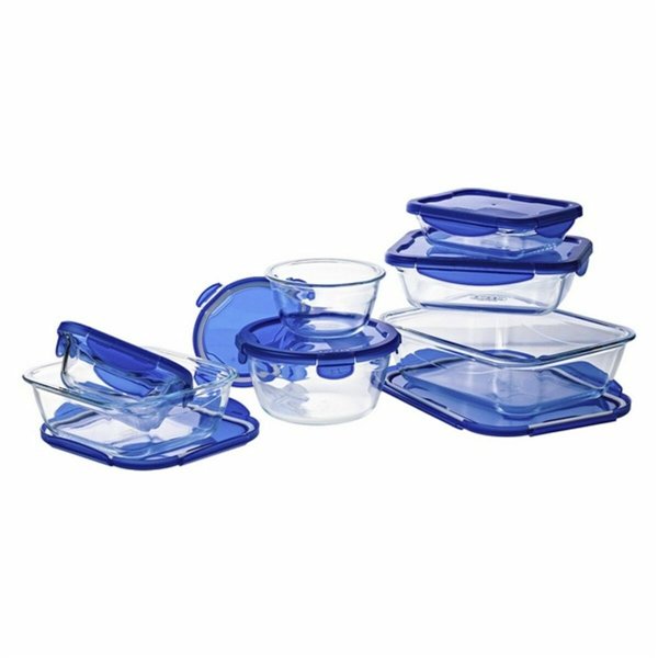 Set of lunch boxes Pyrex Cook & Go Blue Transparent