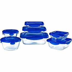 Set of lunch boxes Pyrex Cook & Go Blue Transparent