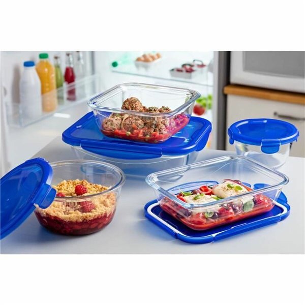 Set of lunch boxes Pyrex Cook & Go Blue Transparent
