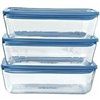 Set of lunch boxes Pyrex Blue Transparent 2,6 L 3 Pieces