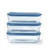 Set of lunch boxes Pyrex Blue Transparent 2,6 L 3 Pieces