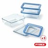 Set of lunch boxes Pyrex Blue Transparent 2,6 L 3 Pieces