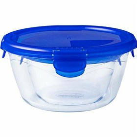 Set of Stackable Hermetically-sealed Kitchen Containers Pyrex Blue 0,7 L 3 Pieces
