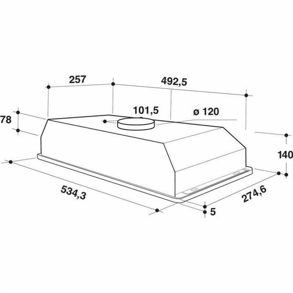 Conventional Hood Whirlpool Corporation WCT 64 FLS X 332 m3/h 53 cm Silver Steel