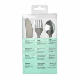 Pieces of Cutlery Béaba Blue Light Green Metal 3 Pieces