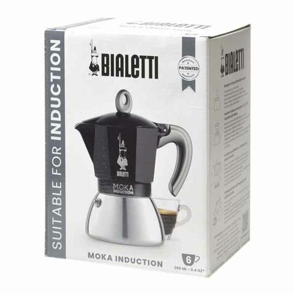 Italian Coffee Pot Beurer BIALETTI NEW MOKA 6 Cups Black Metal Aluminium