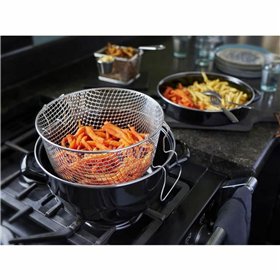 Deep-fat Fryer Baumalu Black Enamelled Steel