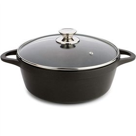 Casserole with lid Valira BLACK IND 24CM Black Ø 24 cm