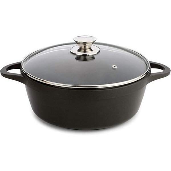 Casserole with lid Valira BLACK IND 24CM Black Ø 24 cm