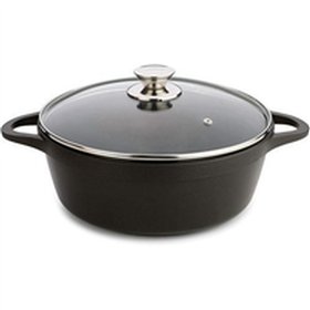 Casserole with lid Valira BLACK IND 24CM Black Ø 24 cm