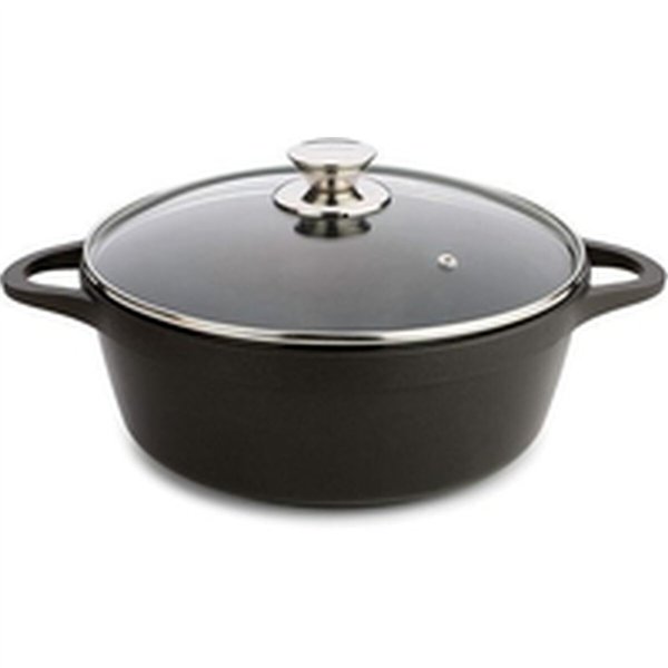 Casserole with lid Valira BLACK IND 24CM Black Ø 24 cm