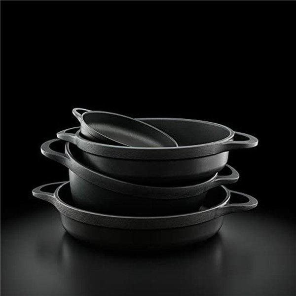 Casserole with lid Valira BLACK IND 24CM Black Ø 24 cm