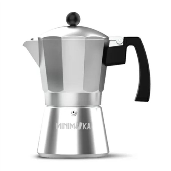 Italian Coffee Pot Taurus KCP9006 6T Silver Stainless steel Aluminium 6 Cups