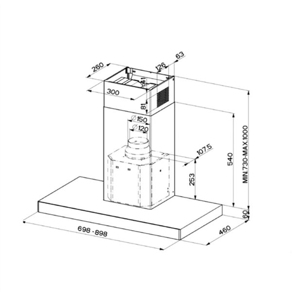 Conventional Hood Mepamsa Stilo 70 288 W 690 m3/h 70 cm Steel