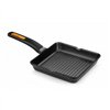 Grill pan with stripes BRA EFFICIENT PLUS Black Aluminium