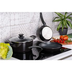 Casserole with Lid Fagor VIVANT 20 NEGRA Black Aluminium 6 L