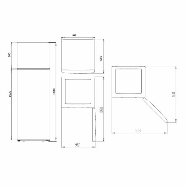 Combined Refrigerator Aspes AF145503E 143 206 L White