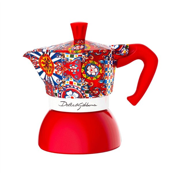 Italian Coffee Pot Bialetti MOKA D&G Red Aluminium 2 Cups