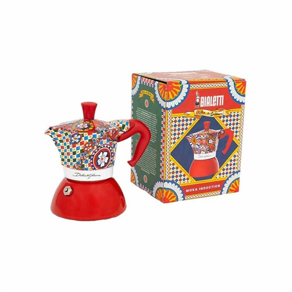 Italian Coffee Pot Bialetti MOKA D&G Red Aluminium 2 Cups