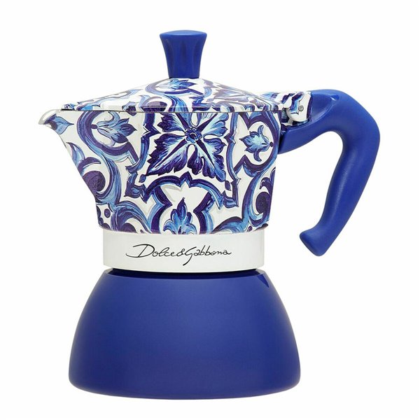 Italian Coffee Pot Bialetti MOKA D&G Blue Stainless steel 4 Cups