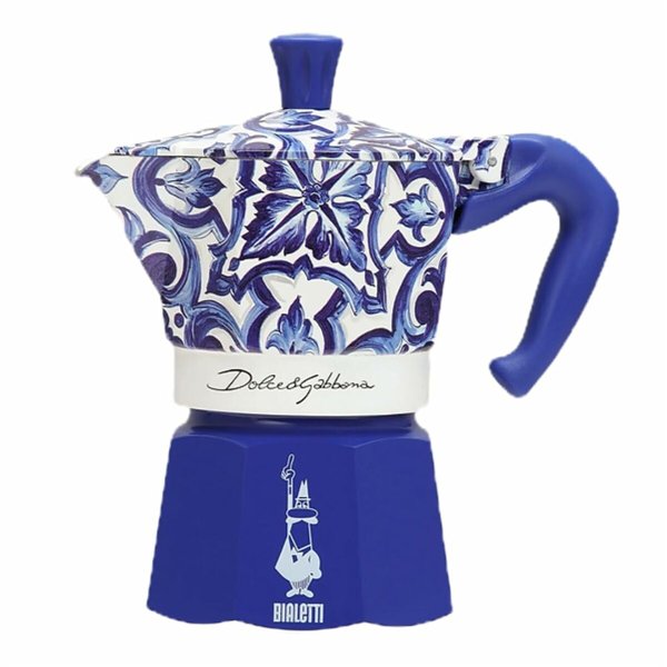 Italian Coffee Pot Bialetti MOKA D&G Blue Stainless steel 4 Cups