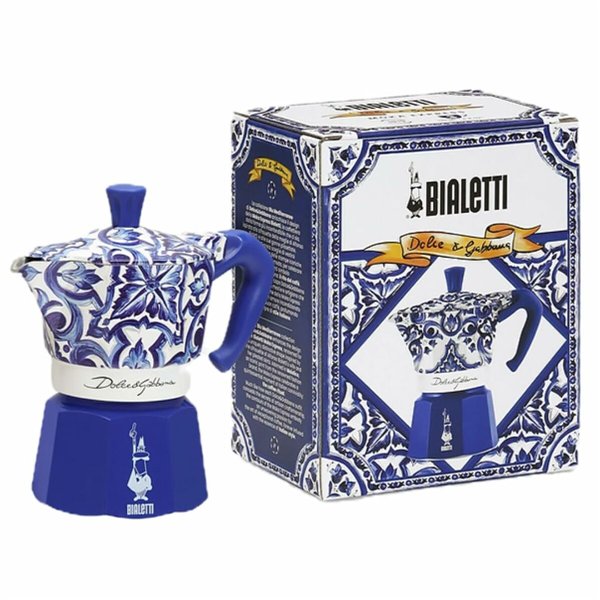 Italian Coffee Pot Bialetti MOKA D&G Blue Stainless steel 4 Cups