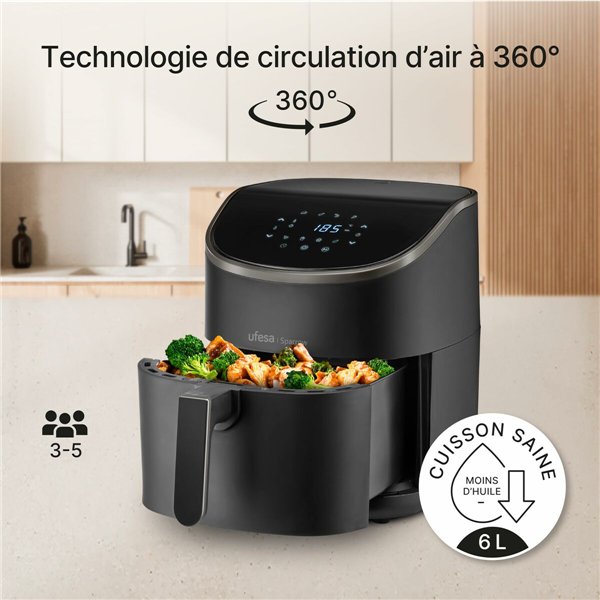 Air Fryer UFESA SPARROW Black 6 L