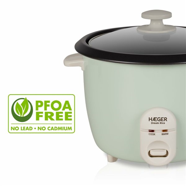 Rice Cooker Haeger RC-18L.002A Green Stainless steel Plastic 50 W
