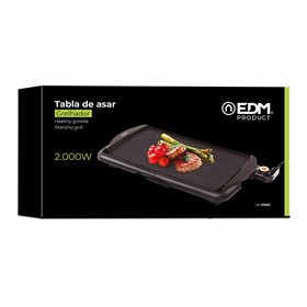 Flat grill plate EDM 07663 Black 2000 W