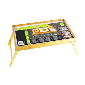 Folding Tray for Bed Wood 50 x 30 x 22 cm