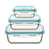 Set of 3 lunch boxes 5five Simply Smart Blue Transparent Crystal 300 ml 690 ml 1000 L 800 g